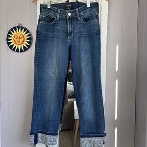 NYDJ Wide Cuff Capri Denim Jeans Womens